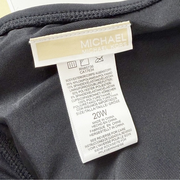 Michael Kors Swim Bikini Top Womens 20W Black Halter NWT Plus Size - Picture 5 of 9